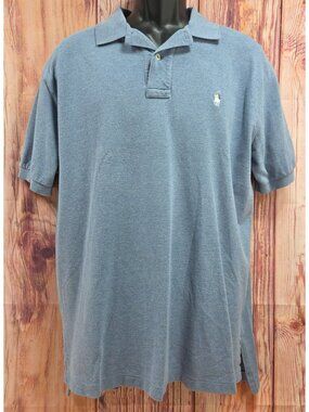 Polo Ralph Lauren Blue Short Sleeve Polo Large 100% Cotton Made In Bolivia